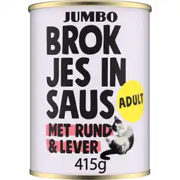 Jumbo Jumbo Brokjes in Saus met Rund & Lever Adult 415 g aanbieding