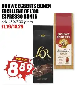 De Boerenschuur Douwe Egberts bonen excellent of l'or espresso bonen aanbieding