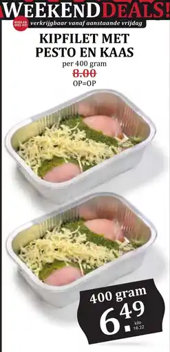 De Boerenschuur kipfilet met pesto en kaas aanbieding