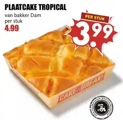 De Boerenschuur bakker Dam plaatcake tropical aanbieding