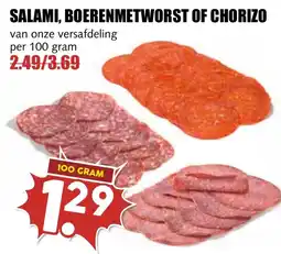 De Boerenschuur salami, boerenmetworst of chorizo aanbieding