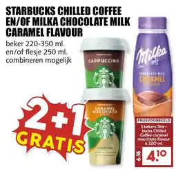 De Boerenschuur starbucks chilled coffee en/of milka chocolate milk caramel flavour aanbieding