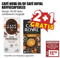 De Boerenschuur Café Nova en/of Café Royal koffiecapsules aanbieding