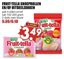 De Boerenschuur fruit-tella snoeprollen en/of uitdeelzakken aanbieding
