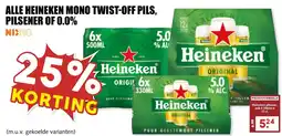 De Boerenschuur Heineken mono twist-off pils, pilsener of 0.0% aanbieding