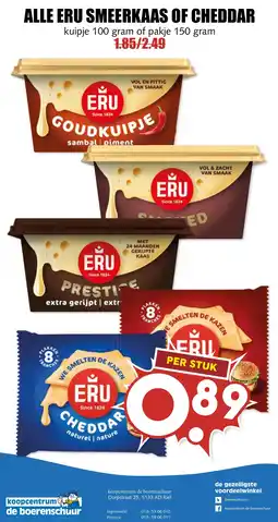 De Boerenschuur eru smeerkas of cheddar aanbieding