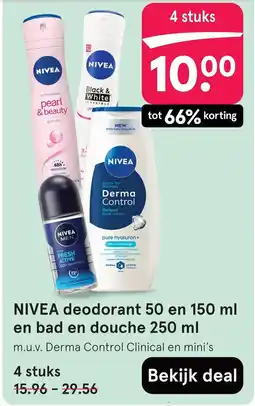 Etos Nivea deodorant en bad en douche aanbieding