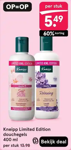 Etos Kneipp Limited Edition douchegels aanbieding