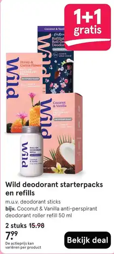 Etos Wild deodorant starterpacks en refills aanbieding