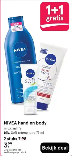 Etos NIVEA hand en body aanbieding