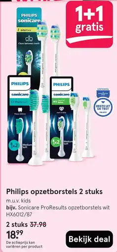 Etos Philips opzetborstels 2 stuks aanbieding