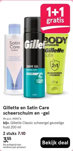 Etos Gillette en Satin Care scheerschuim en -gel aanbieding