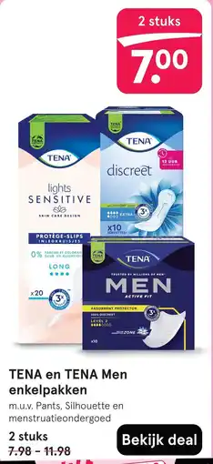 Etos TENA en TENA Men enkelpakken aanbieding
