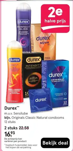Etos Durex m.u.v. Sensilube bijv. Originals Classic Natural condoms 12 stuks aanbieding