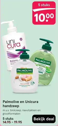 Etos Palmolive en Unicura handzeep aanbieding