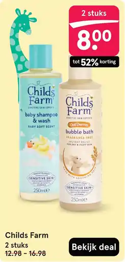 Etos Childs Farm baby shampoo & wash, bubble bath aanbieding