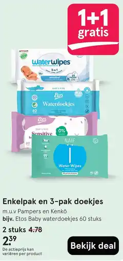 Etos Etos Baby waterdoekjes aanbieding