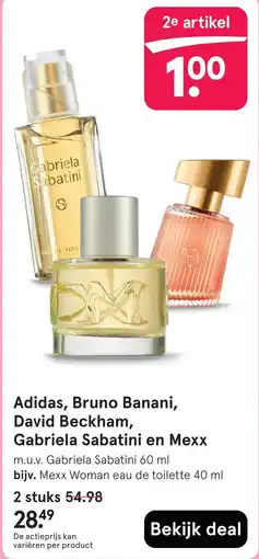 Etos Adidas, Bruno Banani, David Beckham, Gabriela Sabatini en Mexx aanbieding