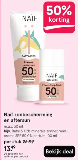 Etos Naïf zonbescherming en aftersun aanbieding