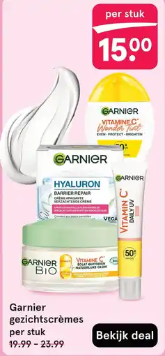 Etos Garnier gezichtscrèmes aanbieding