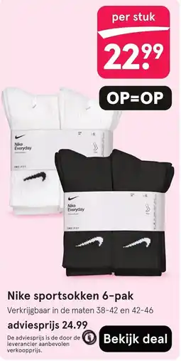 Etos Nike sportsokken 6-pak aanbieding