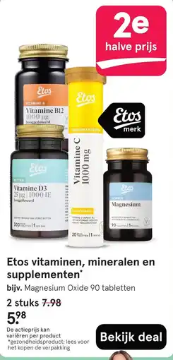 Etos Etos vitaminen, mineralen en supplementen aanbieding