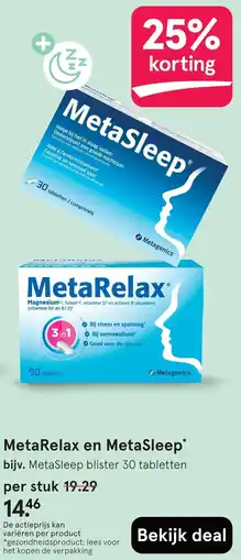 Etos Metarelax en metasleep aanbieding