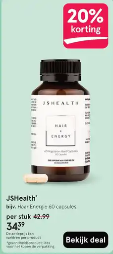 Etos JSHealth Haar Energie 60 capsules aanbieding