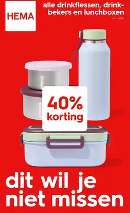 HEMA HEMA drinkflessen drinkbekers en lunchboxen aanbieding