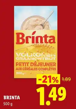 Lidl Brinta Volkoren Graanontbijt aanbieding