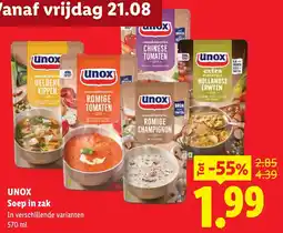 Lidl Unox Soep in zak aanbieding