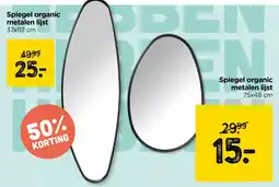 Xenos Spiegel organic metalen lijst aanbieding