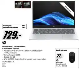 MediaMarkt hp OmniBook 3 14-ha0851nd aanbieding