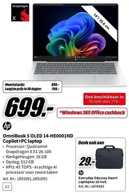 MediaMarkt hp OmniBook 5 OLED 14-HE0001ND aanbieding