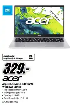 MediaMarkt Acer aspire lite al15-33p-c2vc aanbieding