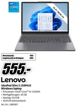 MediaMarkt Lenovo IdeaPad Slim 3 15IRH10 aanbieding