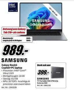 MediaMarkt Samsung galaxy book6 copilot+pc laptop aanbieding