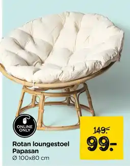 Xenos Rotan loungestoel Papasan aanbieding