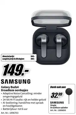 MediaMarkt Samsung galaxy buds4 draadloze oordopjes aanbieding