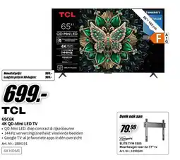 MediaMarkt Tcl 65c6k 4k qd-mini led tv aanbieding