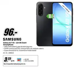 MediaMarkt Samsung Galaxy A17 5G - 128 GB Zwart Smartphone aanbieding