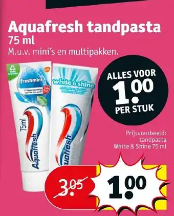 Kruidvat Aquafresh tandpasta 75ml aanbieding