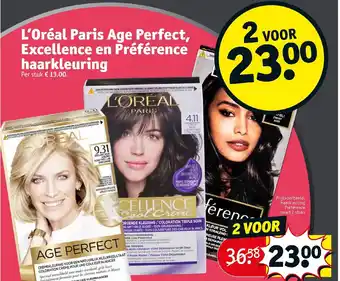 Kruidvat L'oreal paris age perfect, excellence en preference haarkleuring aanbieding