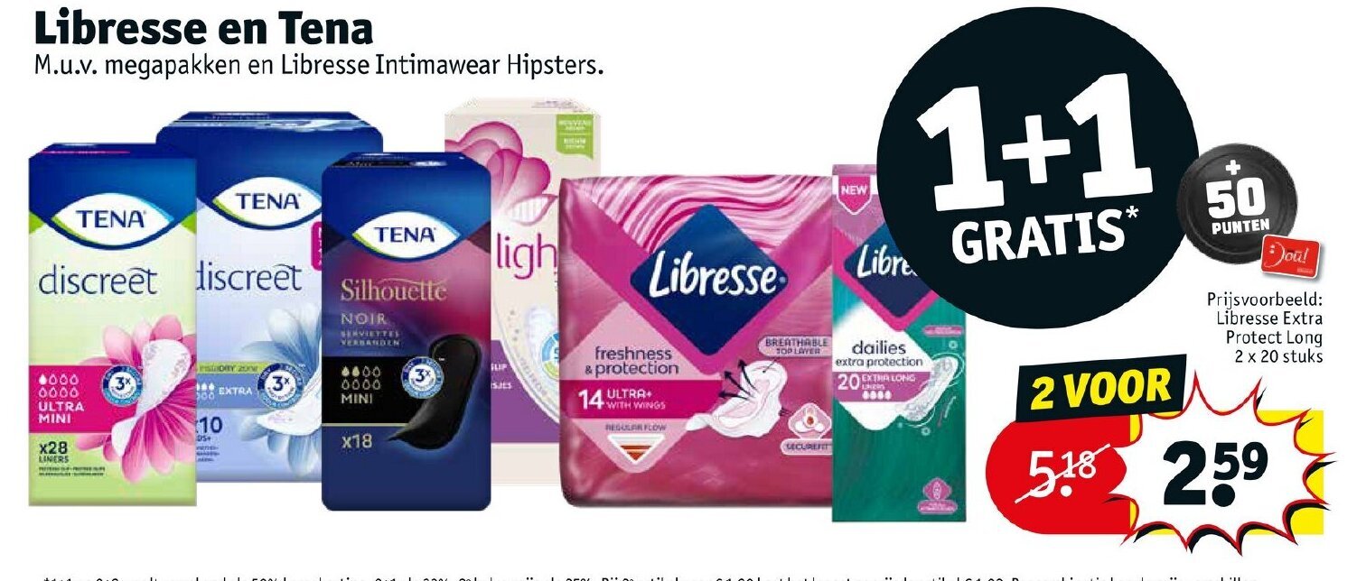Libresse en tena aanbieding bij Kruidvat