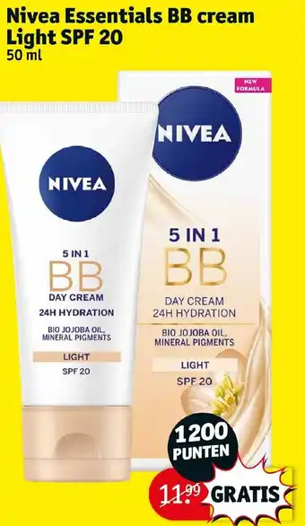 Kruidvat Nivea Essentials BB Cream Light SPF 20 50ml aanbieding