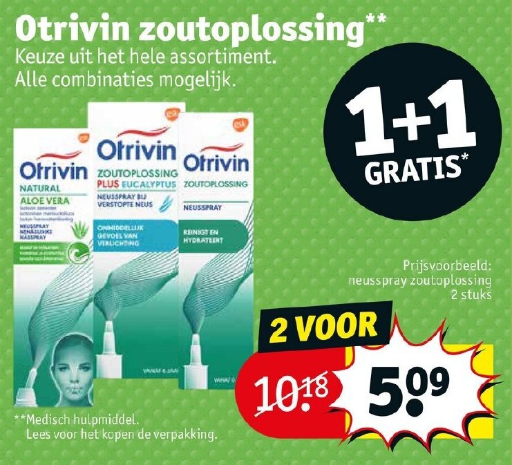 Otrivin zoutoplossing aanbieding bij Kruidvat