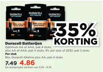 PLUS Duracell Batterijen aanbieding