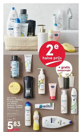 Etos Axe, Dove, Rexona, Lifebuoy, Love beauty, and Planet, Neutral, Vaseline, Zendium, Zwitsal aanbieding