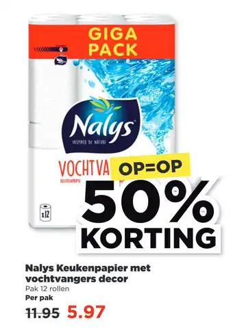 PLUS Nalys Keukenpapier met vochtvangers decor aanbieding