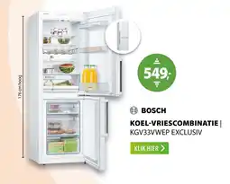 Expert BOSCH KOEL-VRIESCOMBINATIE KGV33VWEP EXCLUSIV aanbieding